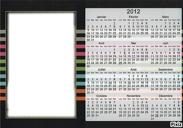 calendrier 2012 Fotomontaggio