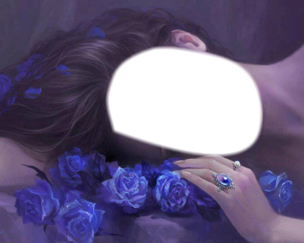 Femme au rose bleu Фотомонтажа