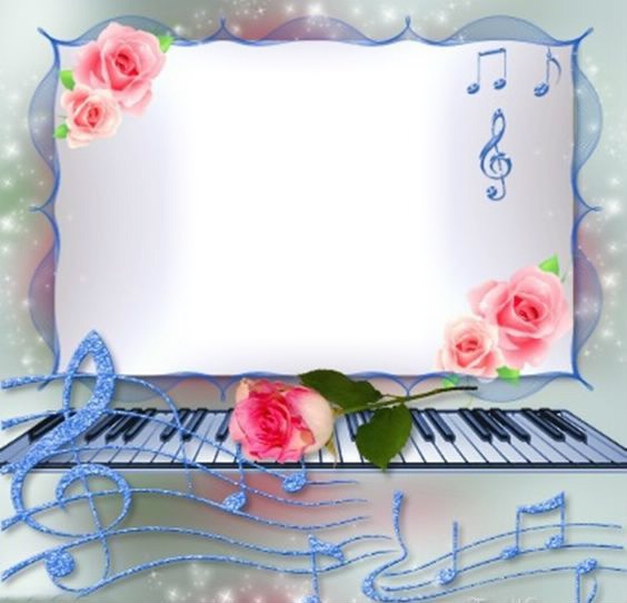 Musique-piano-roses Montage photo