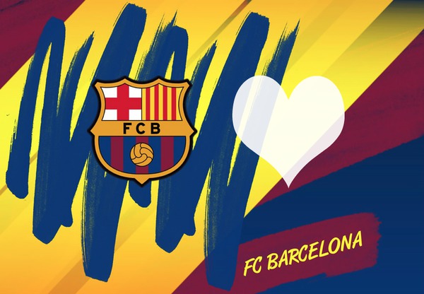 Montaje logo FC Barcelona Fotomontagem