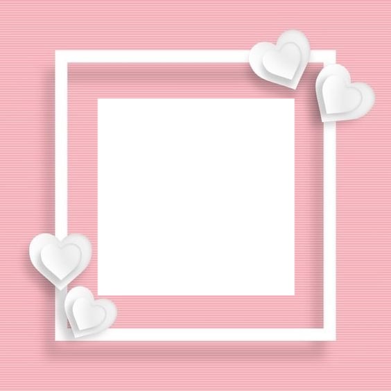 marco rosado y corazones blancos, 1 foto. Valokuvamontaasi