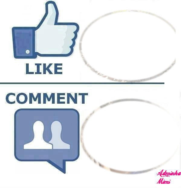 Like vs. Comment Fotomontáž