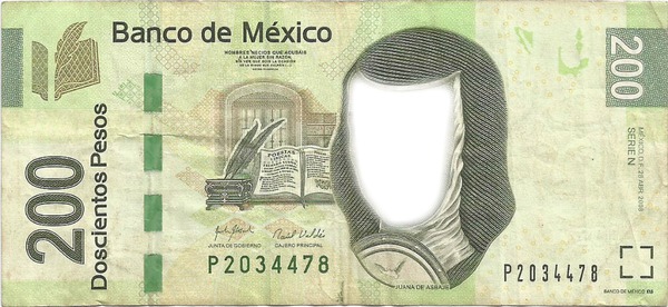 200 pesos mexicanos Montaje fotografico