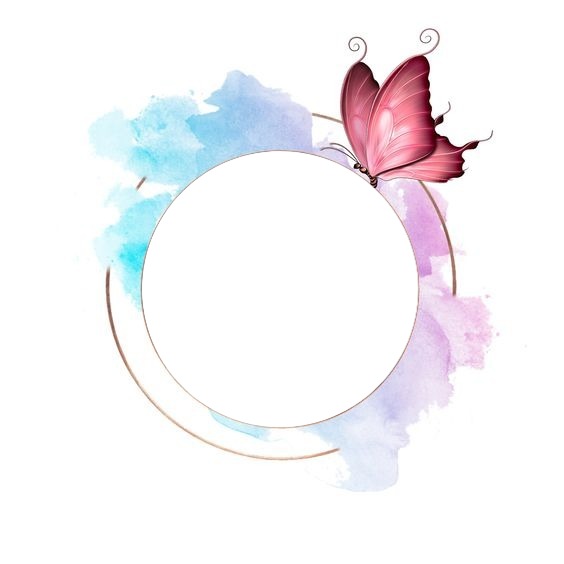 marco circular y mariposa. Fotomontáž