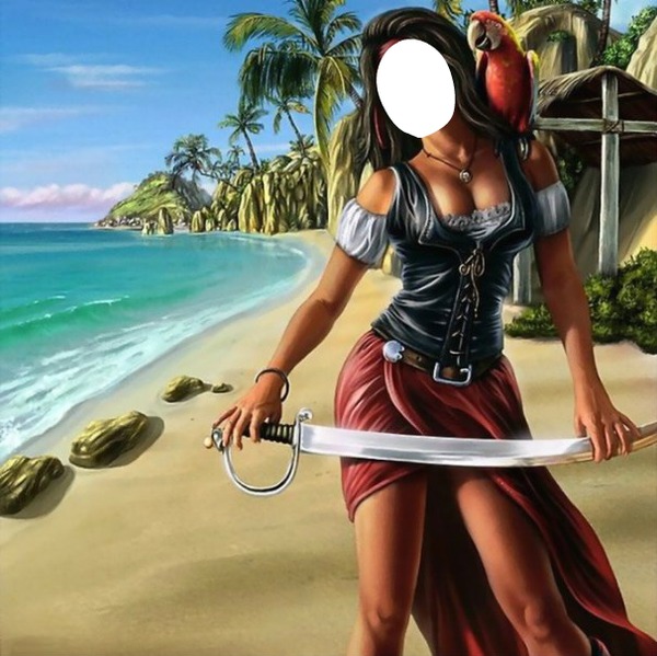 mujer pirata Fotomontasje