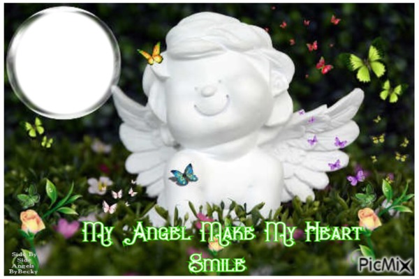 my angel makes me smile bb Photo frame effect