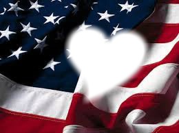 Coeur sur drapeau des États-Unis Photo frame effect