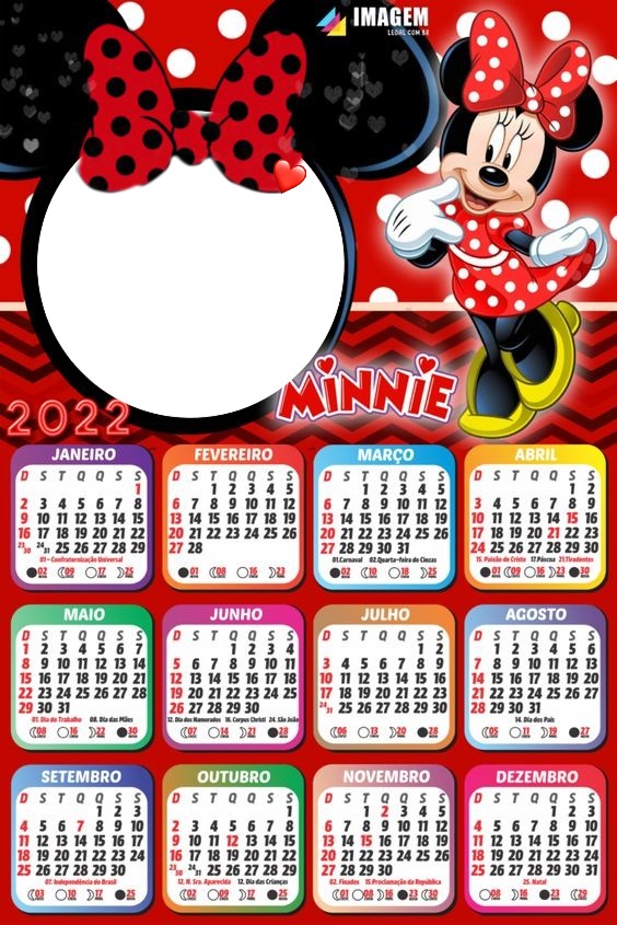Calendario 2022,  Minnie, 1 foto Fotomontagem