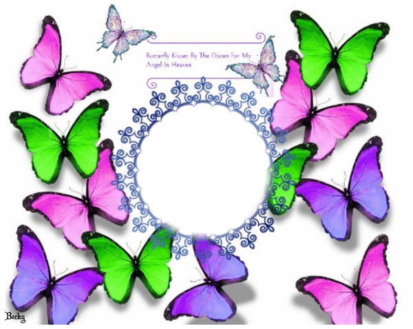 BUTTERFLY KISSES BY THE DOZENS Photo frame effect