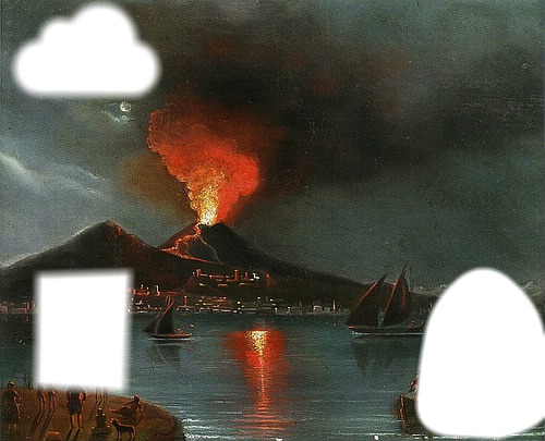 erption volcan Fotomontāža