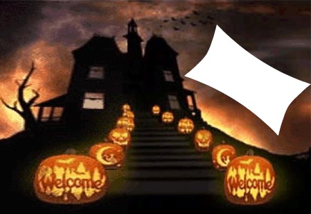 Halloween haunted house Montaje fotografico