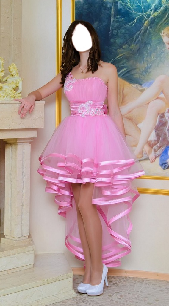 Lady In Pink Ball Gown "Face" Φωτομοντάζ