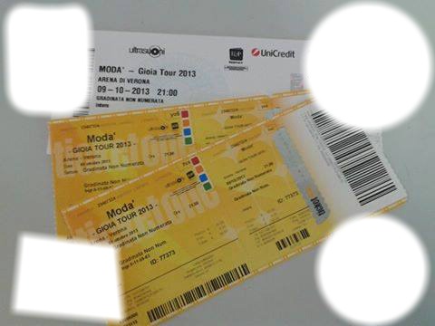 Biglietti concerto dei Modà, arena di Verona il 09 e 10 Ottobre 2013 Photo frame effect