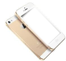 Um  iphone dourado Fotomontáž
