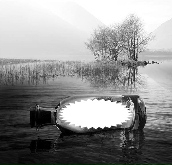 bouteille noir et blanc Photo frame effect