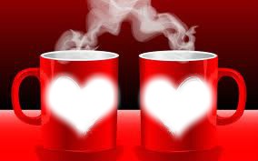 cup love Photo frame effect