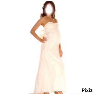 Femme enceinte en robe de mariée Photomontage