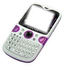 celular violeta Fotomontaż