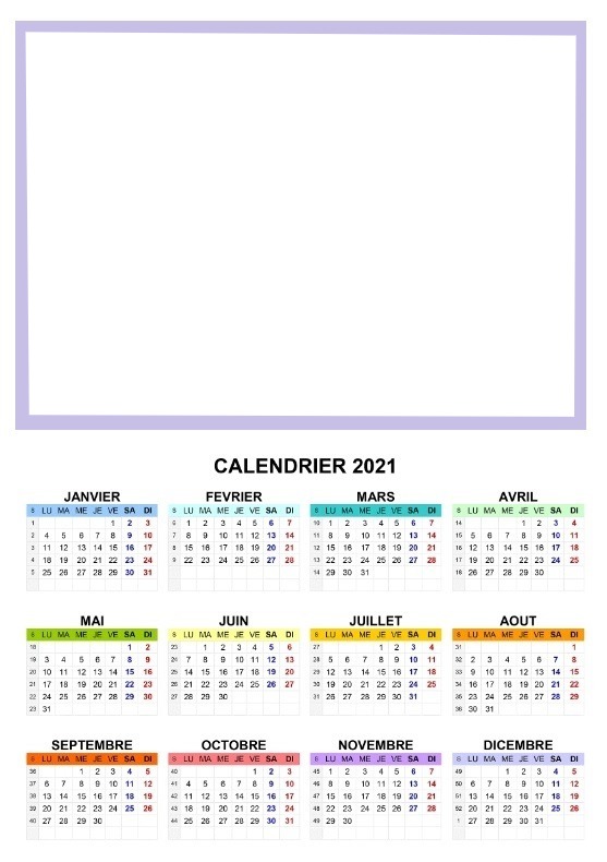 Calendrier 2021 Montage photo
