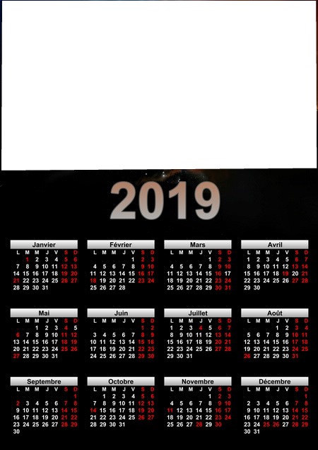 calendrier 2019 Fotomontáž