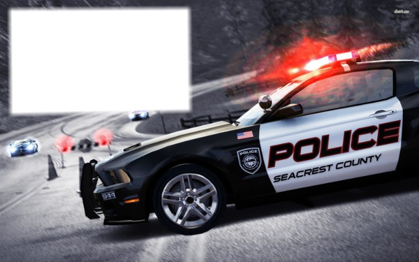 police cars Photo frame effect