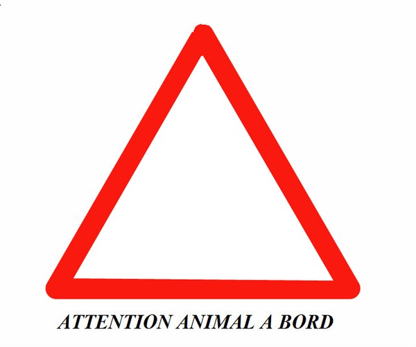 ATTENTION ANIMAL A BORD Photomontage