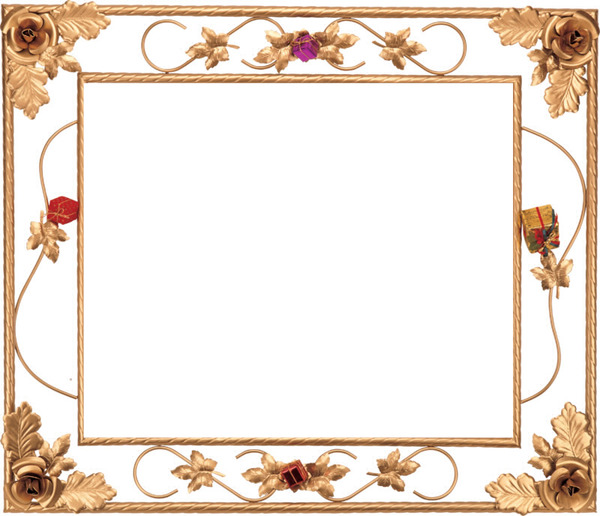 cadre doré fleurie Photomontage