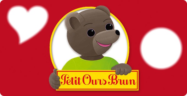 petit ours brun Photo frame effect