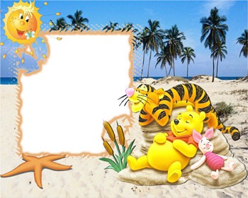 Luv_Pooh & Friends beach Photomontage