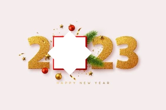 Happy New Year 2023. Photo frame effect