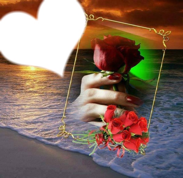 le coeur et la rose Photomontage