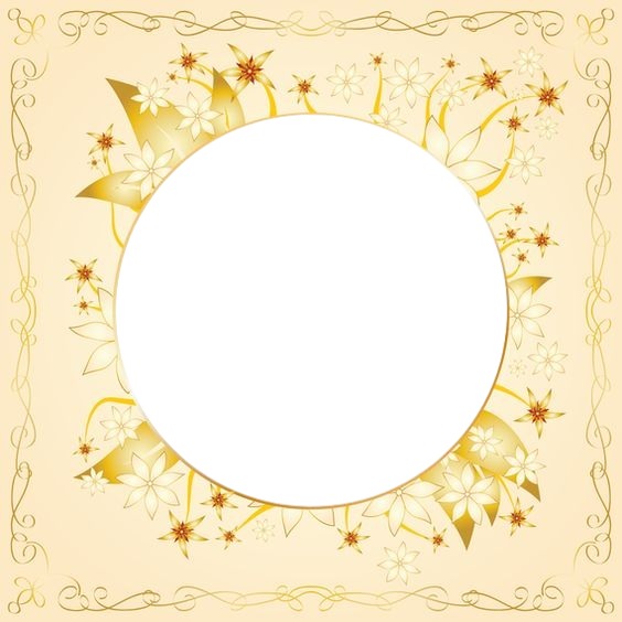 marco circular dorado. Montaje fotografico