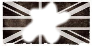 drapeau du royaume uni avec une tache Montage photo