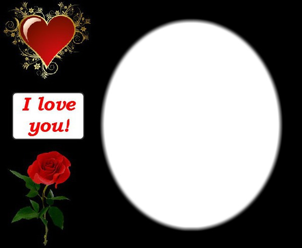I love you heart rose Montage photo