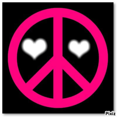Peace and love Photo frame effect