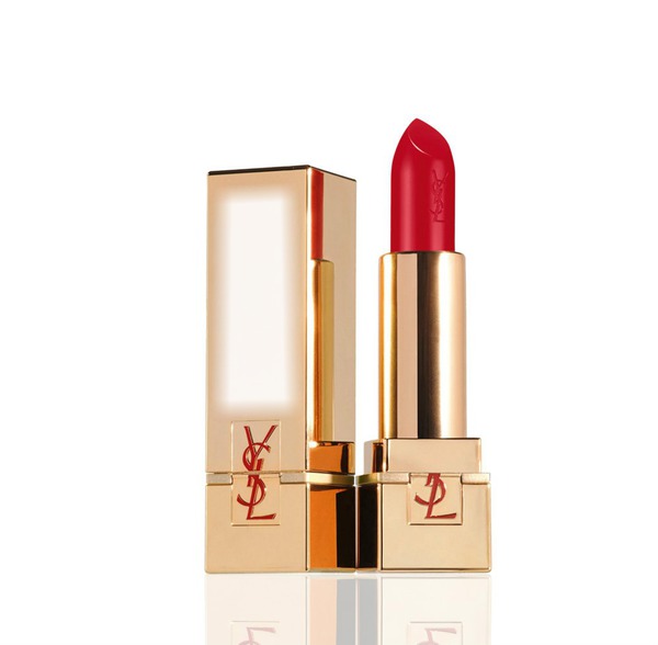 Yves Saint Laurent Rouge Pur Couture Golden Lustre Lipstick Red Fotomontage