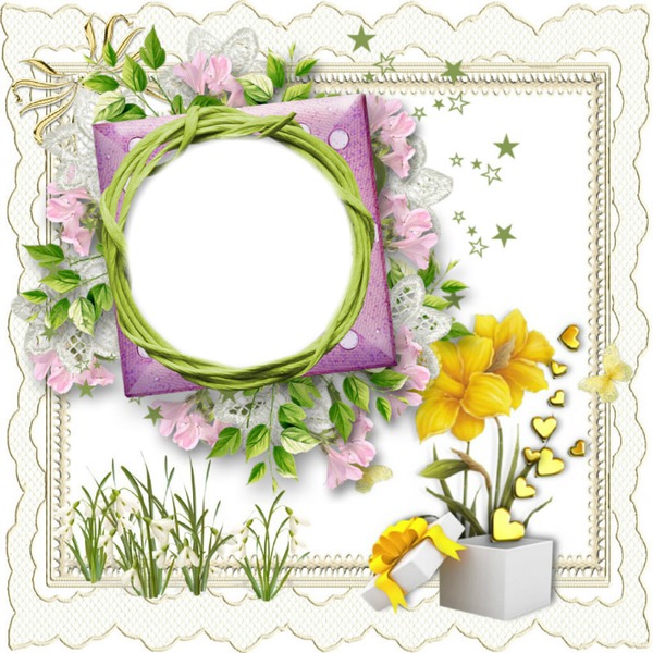 cadre fleurs* Montaje fotografico