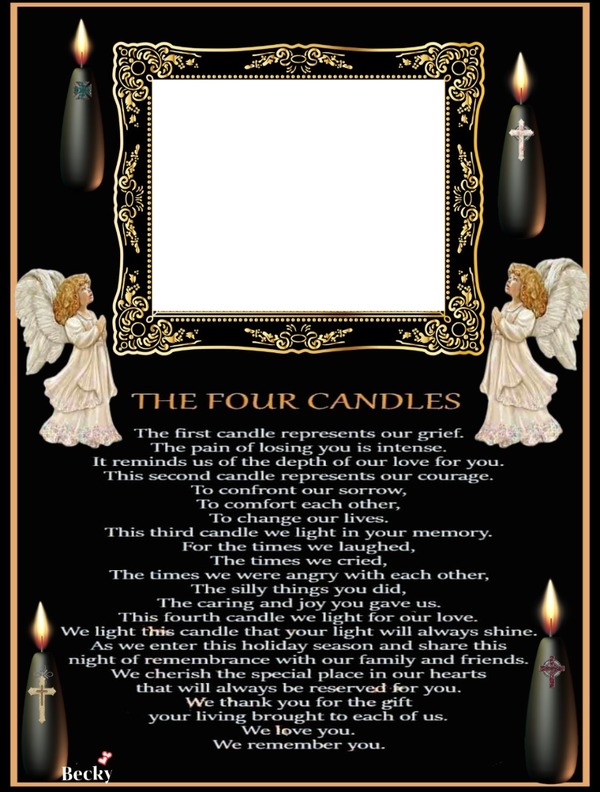 the four candles Photo frame effect