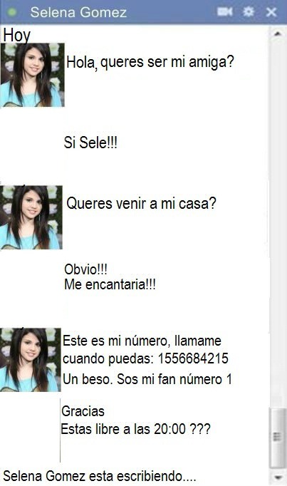 Chat de Selena Gómez Fotomontáž