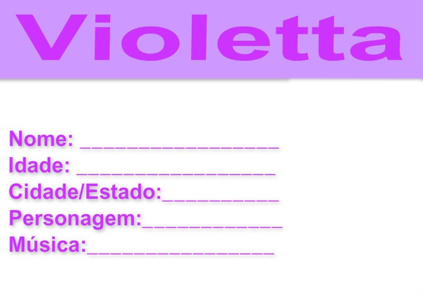 Carteirinha de fã Violetta Fotomontage