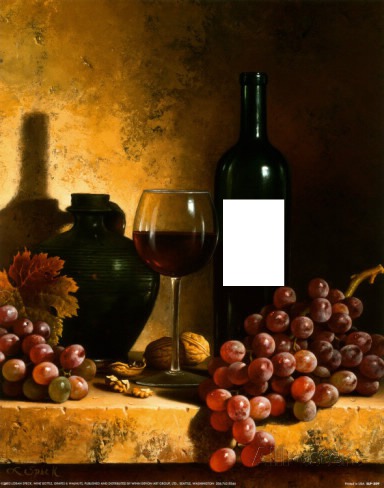 vin et raisins Photo frame effect