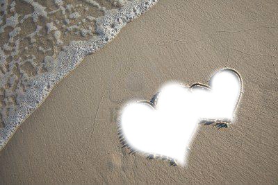 L'amour dans le sable Photo frame effect