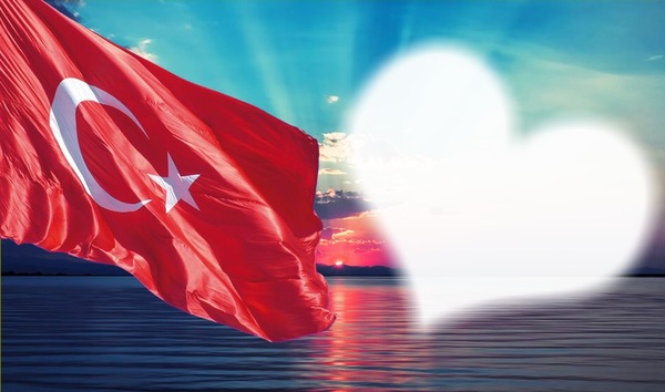 türk bayrağı manzara Photo frame effect
