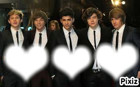 One direction + 3 coeur Fotomontage