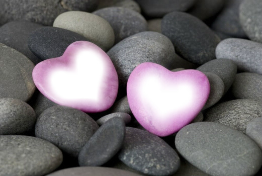 piedras con corazon Photo frame effect