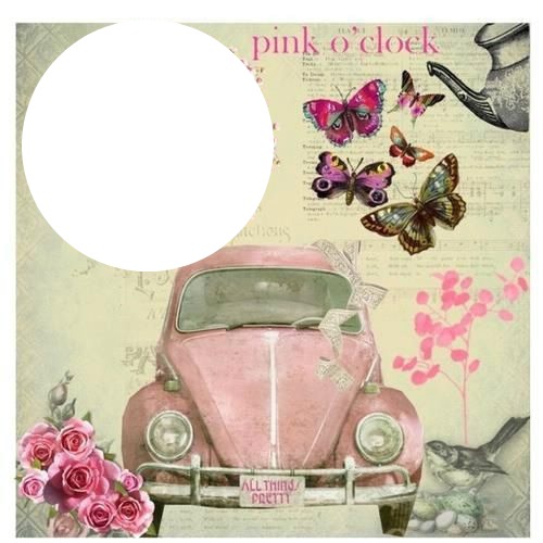pink car Fotomontage