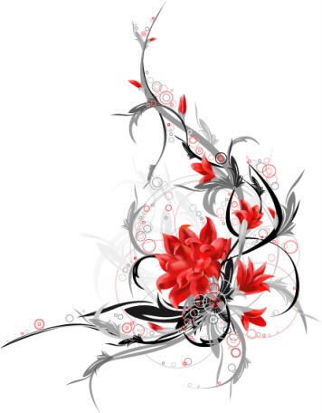 Fleurs rouges Fotomontage