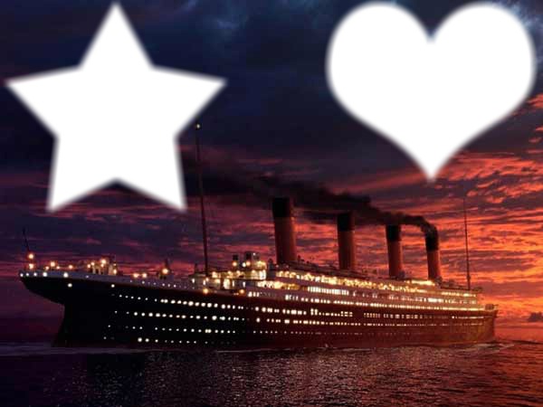 Bateau Titanic étoile + coeur Montage photo