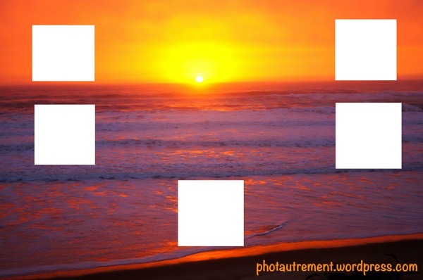 les cadres du coucher du soleil Montaje fotografico