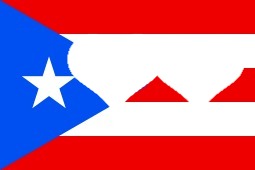 Bandera de Puerto Rico dos corazones フォトモンタージュ